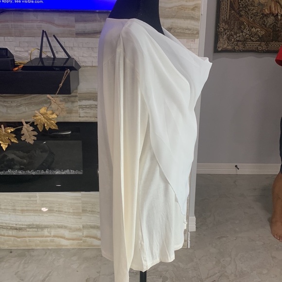 Daisy Fuentes NWT Ivory Long Sleeve‎ Sheer Blouse. Size 1X - Picture 4 of 10